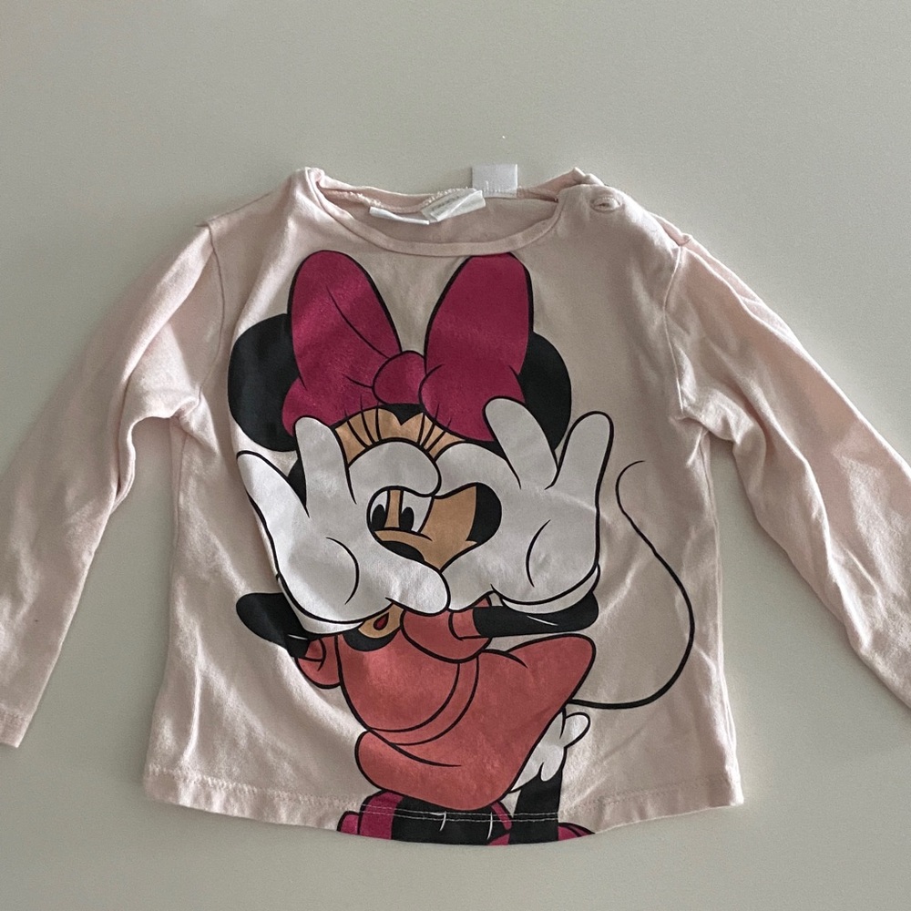 Zara Pink Minnie Mouse Long Sleeve Tee